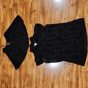 HEMET gothic velvet blouse with shoulder piece